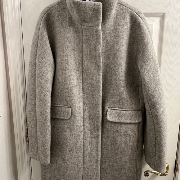 J. Crew Women's Cocoon Coat in Italian Stadium-Cloth in Heather Dusk - Picture 2 of 6